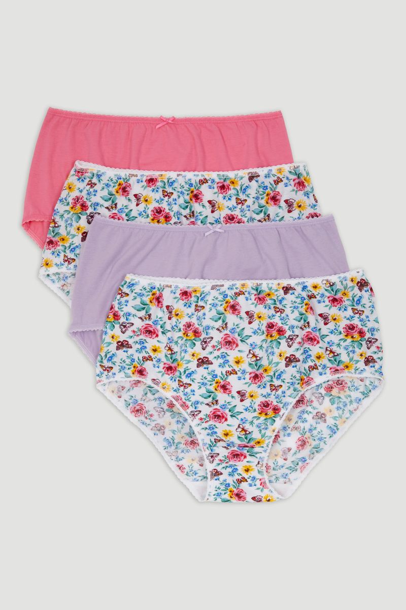 4 Pack Floral Full Briefs