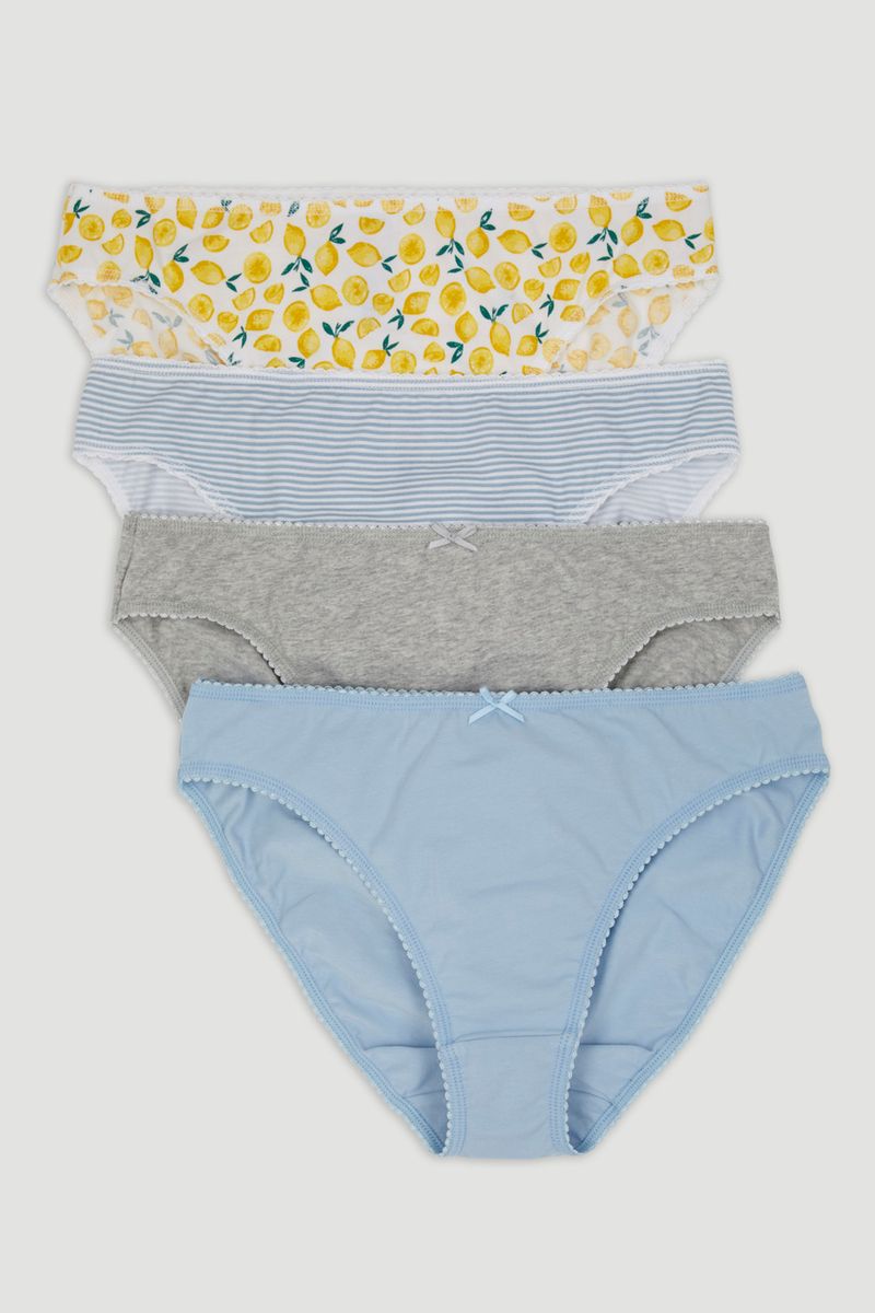 4 Pack Lemon High Leg Briefs