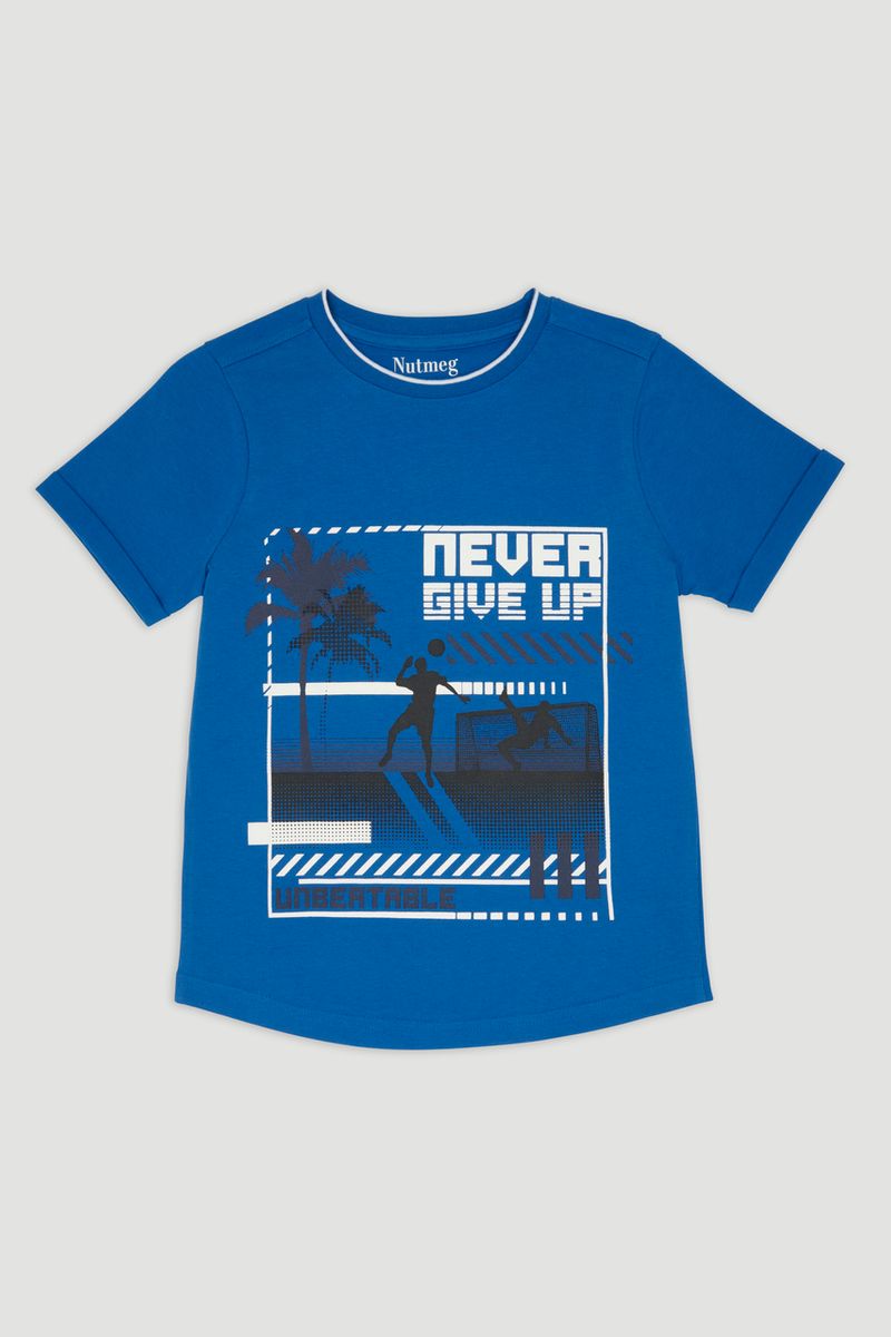 Blue Footie Slogan T-shirt