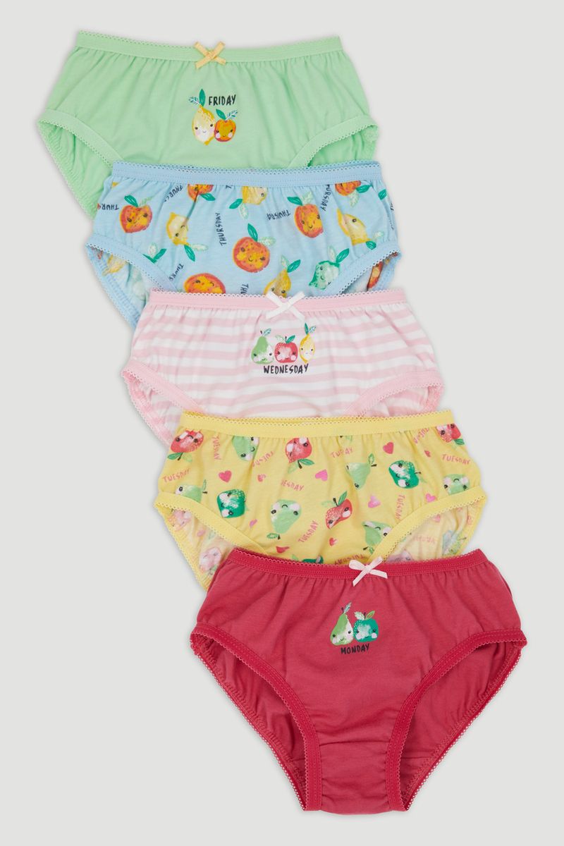 5 Pack Days of the Week Fruit Briefs