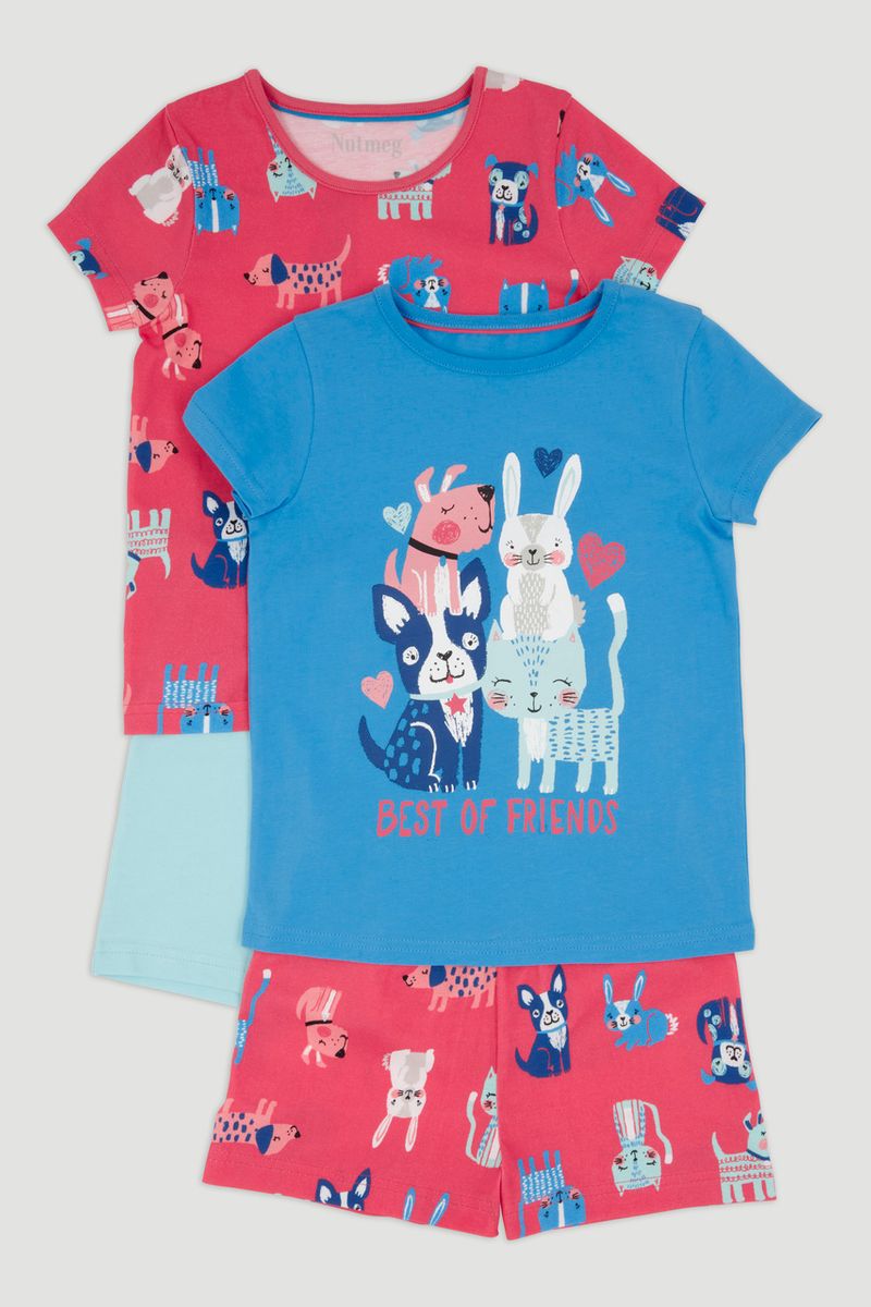 2 Pack Dog Print Pyjamas