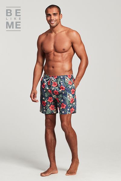 Be Like Me Navy Tropical Swim shorts