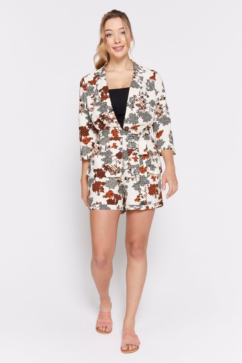 Tribal Leaf Print Co-ord Jacket