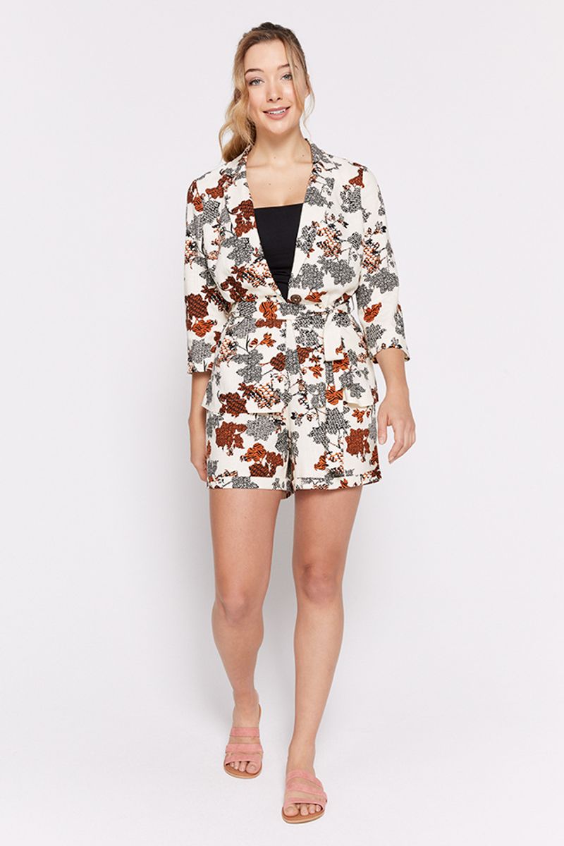 Tribal Leaf Print Co-ord Shorts
