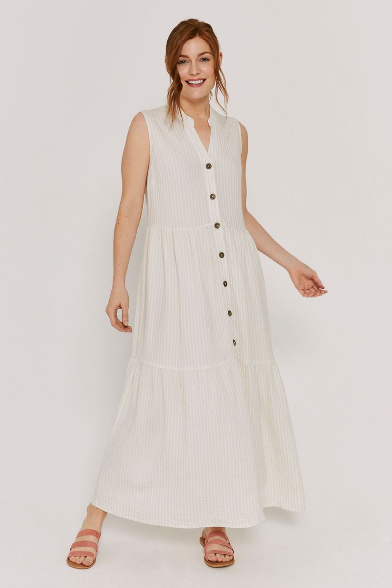Seersucker Cream Stripe Dress