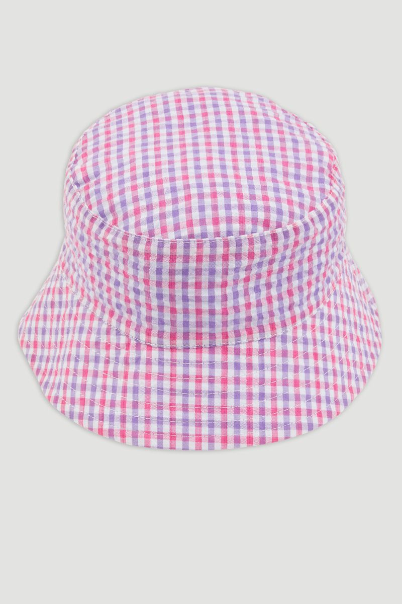 Pink Gingham Reversible Bucket Hat