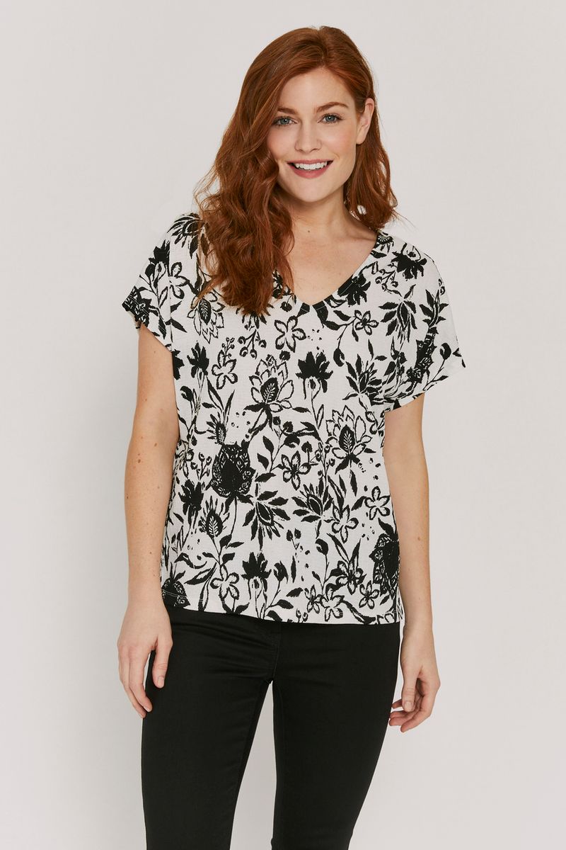 Monochrome Floral T-shirt