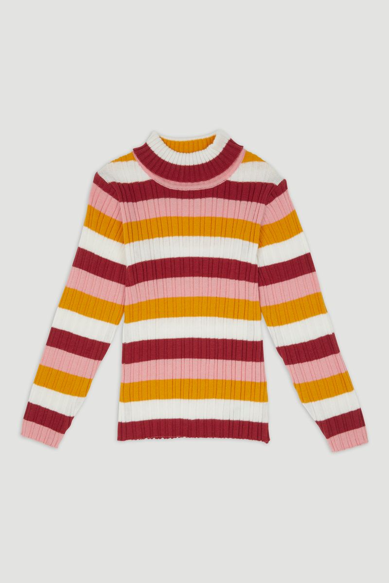 Mustard Stripe Skinny Rib Top 1-6yrs