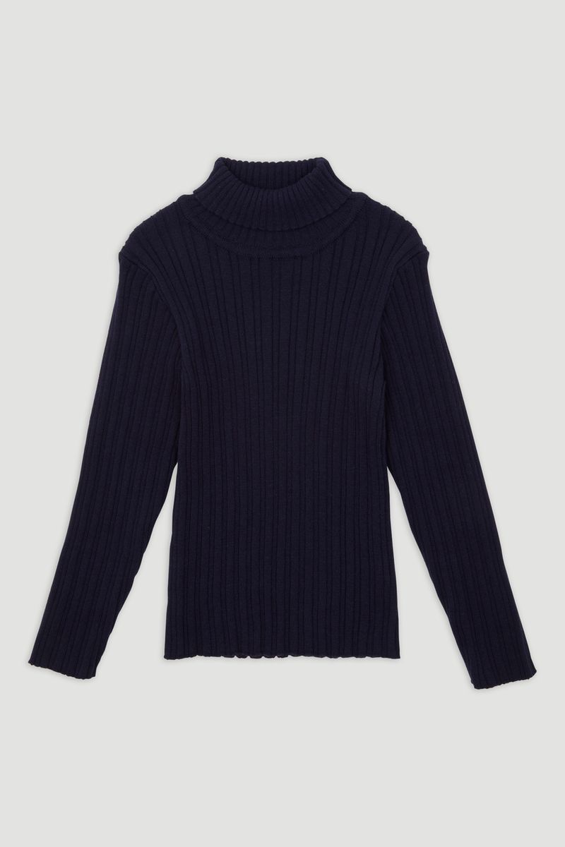 Navy Skinny Rib Top 1-6yrs