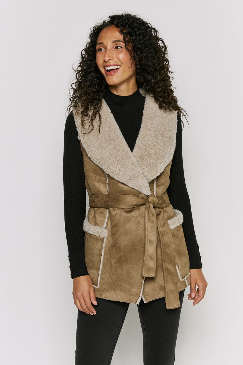 Shearling Belted Gilet
