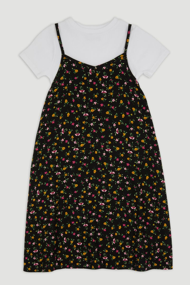 Ditsy Print Dress & T-Shirt Set