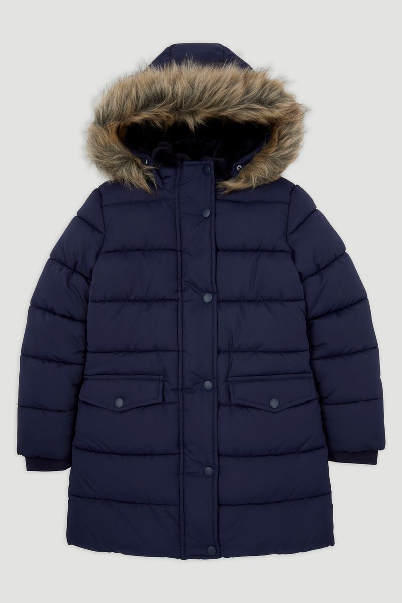 Navy Longline Padded Coat