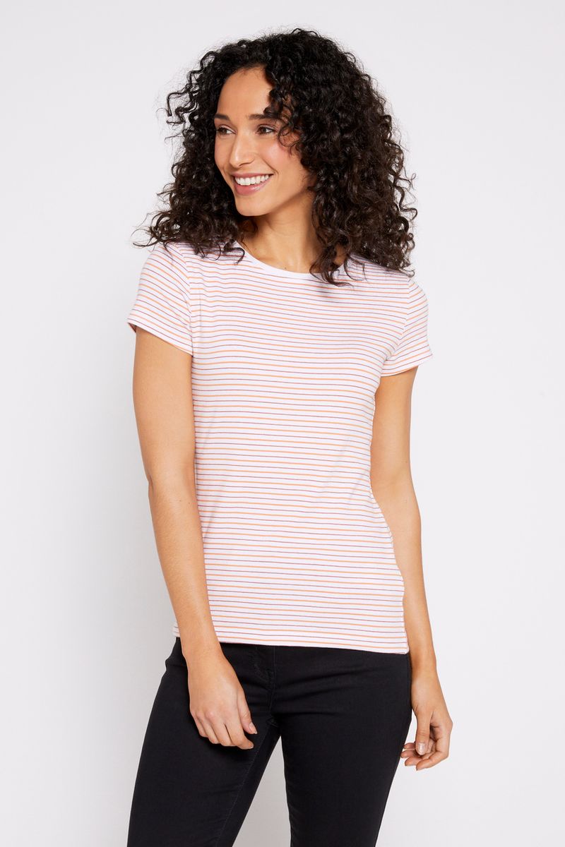 Short Sleeve Coral Stripe T-shirt
