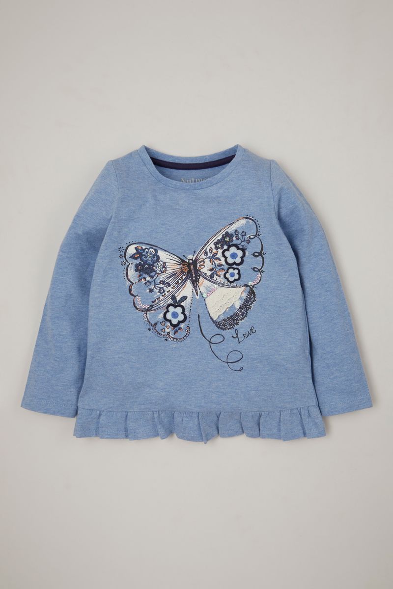 Blue Marl Butterfly T-shirt