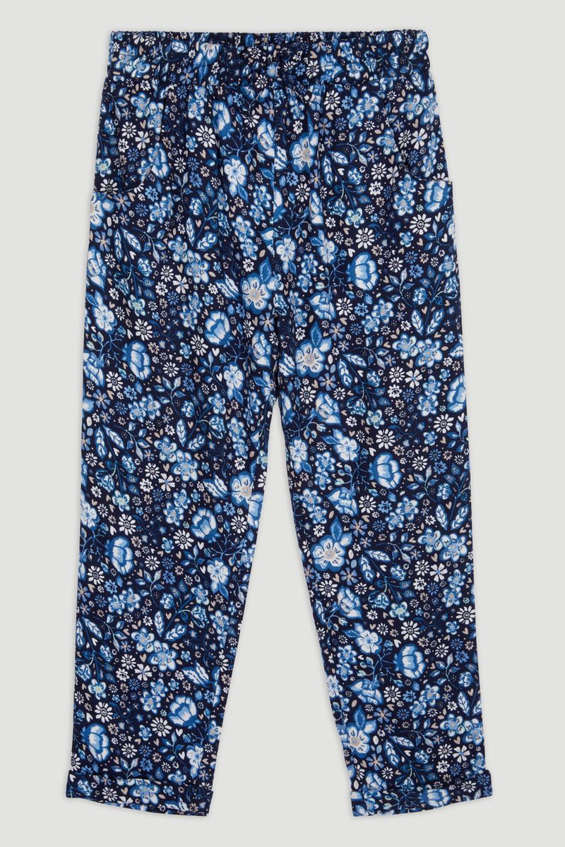 Navy Floral Trousers