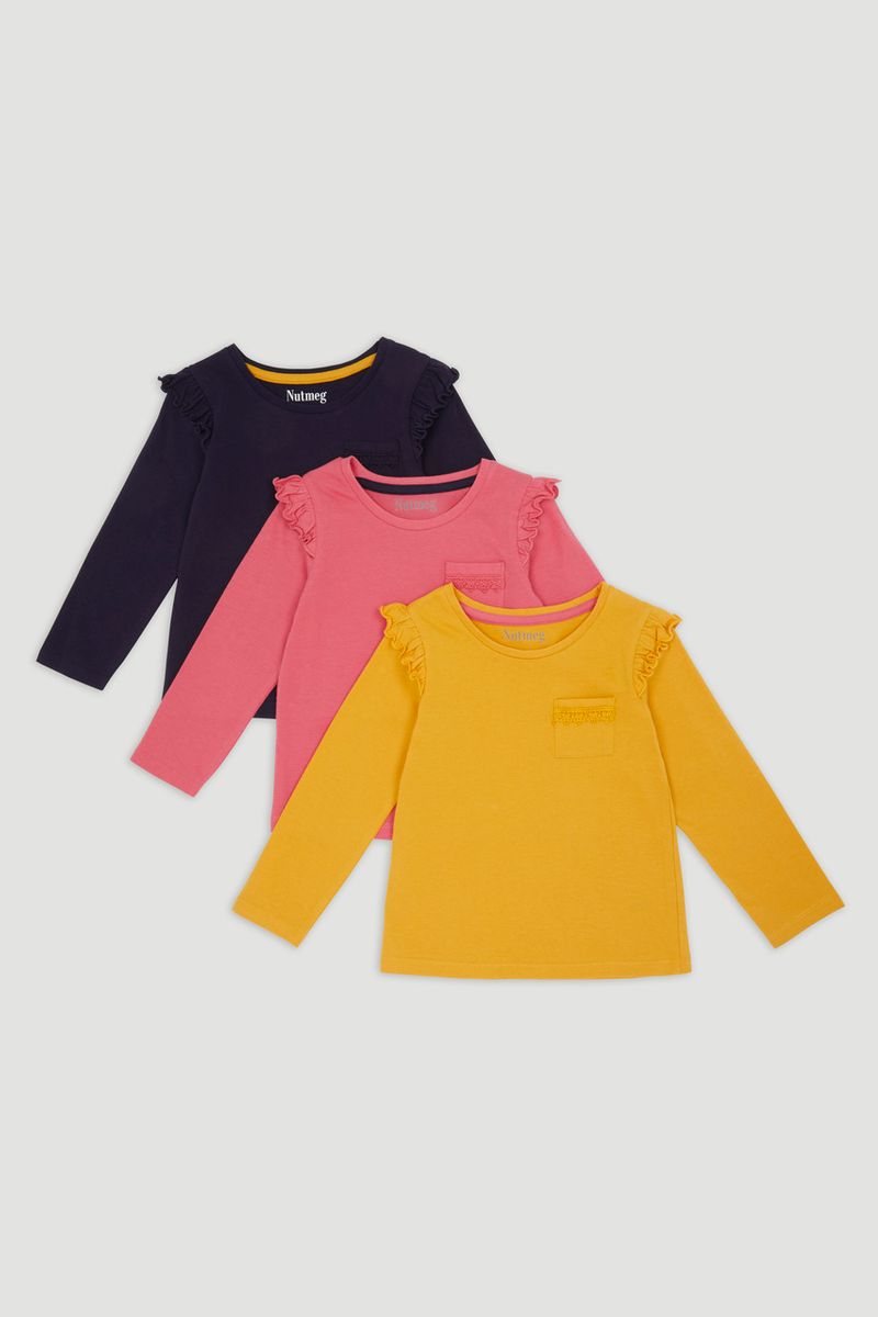 3 Pack Mustard Long Sleeve T-Shirts