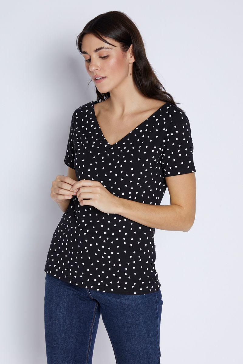 V-neck Spot Bardot