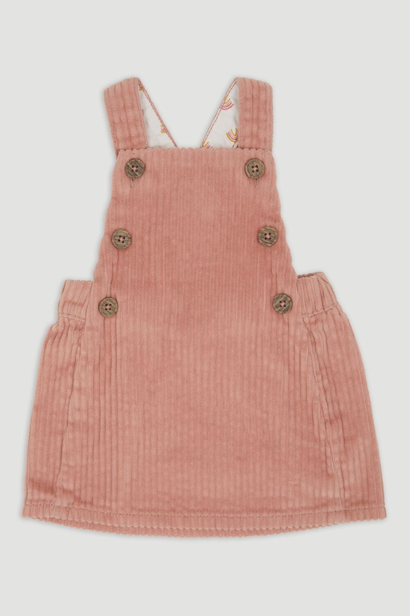 Blush Pink Cord Pinafore dress