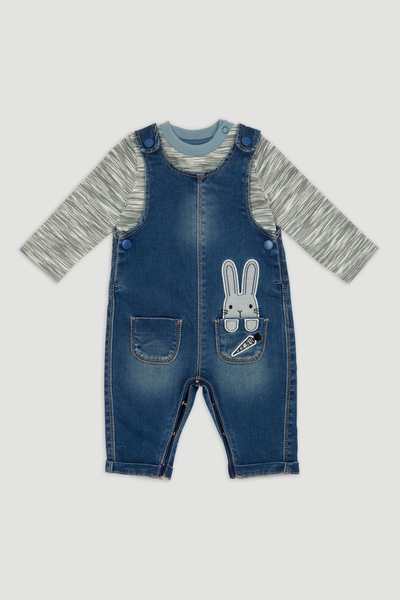 Denim Rabbit Dungaree Set