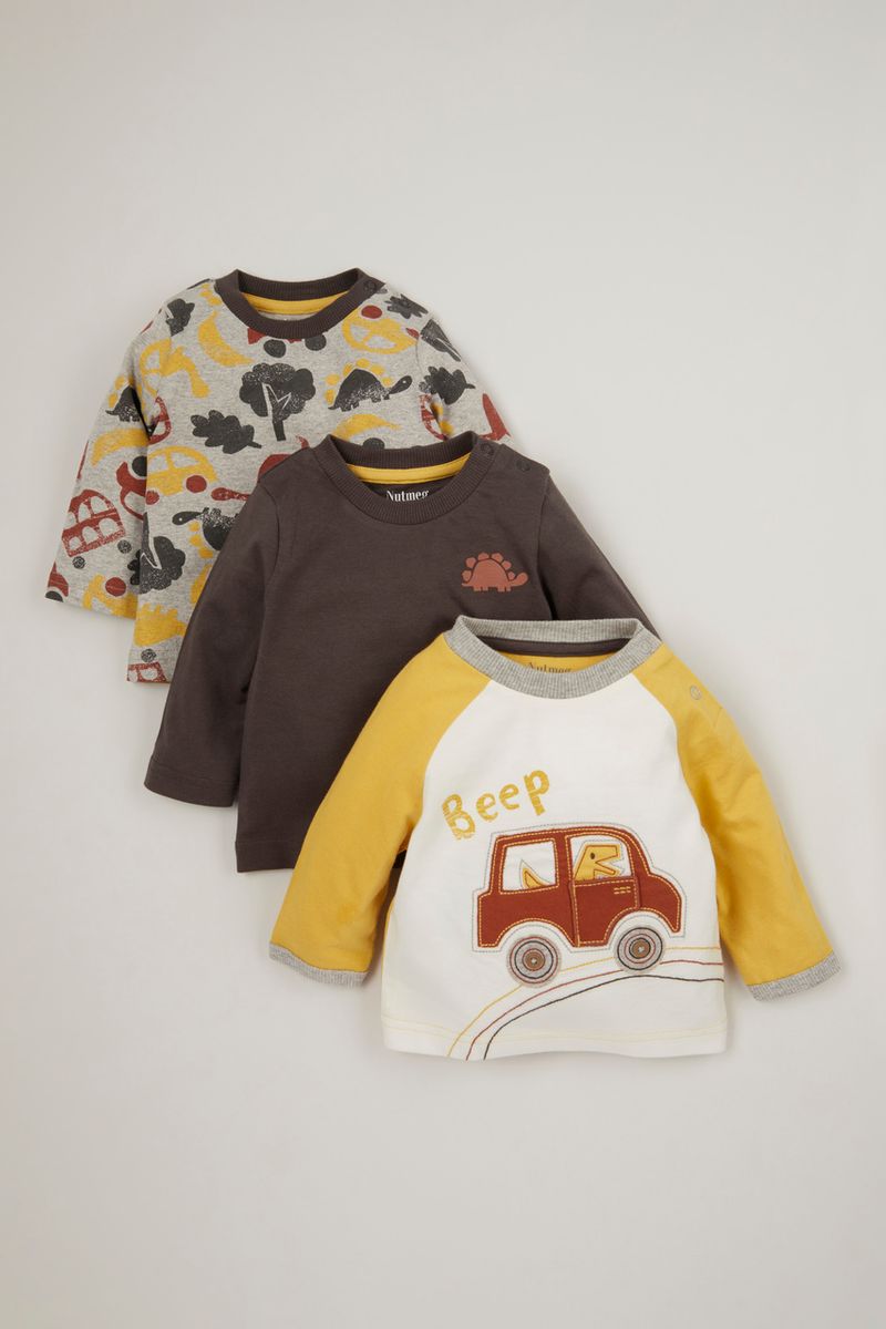 3 Pack Long Sleeve Car T-shirts