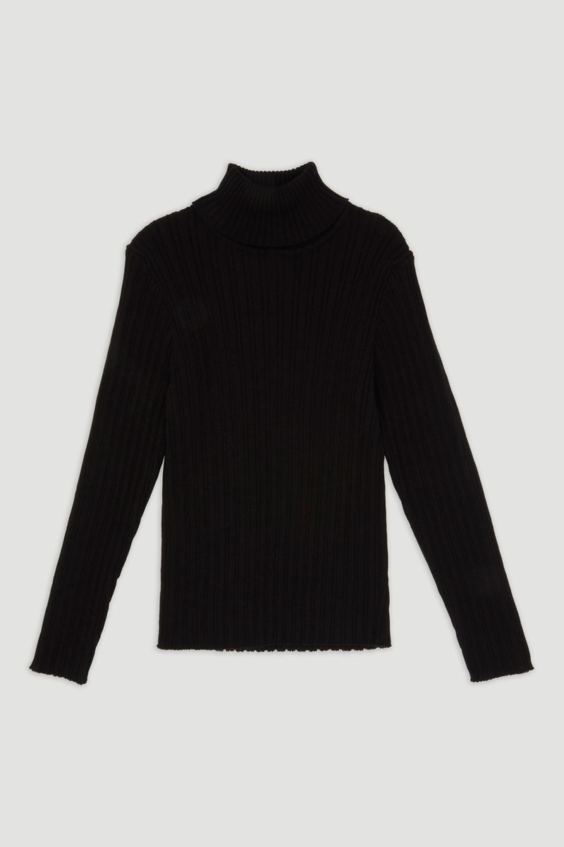 Black Skinny Rib Top 3-14yrs