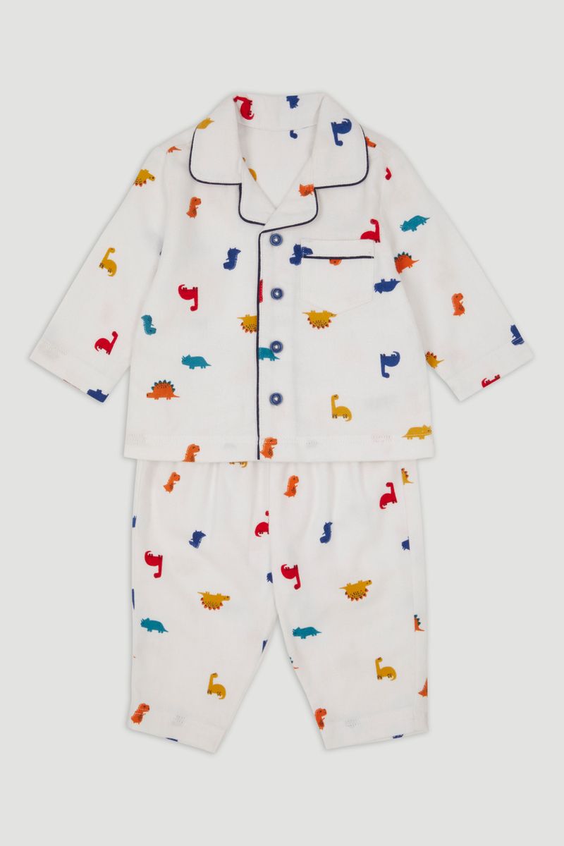 Cream Dinosaur Woven Pyjamas