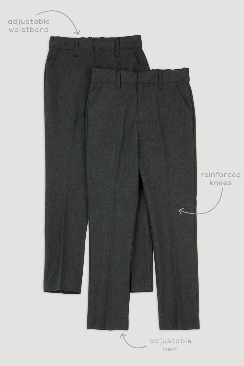 2 pack Charcoal Skinny Fit Trousers