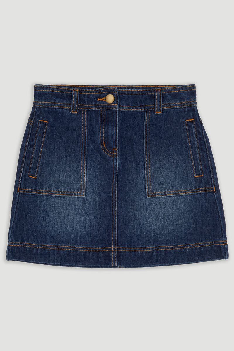 Mid-Wash Denim Skirt