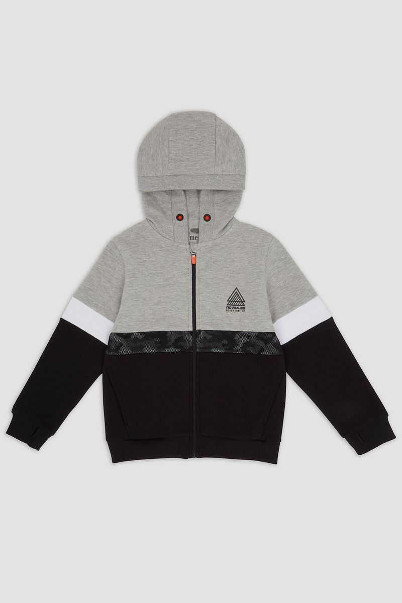 Black Mesh Panel Hoodie