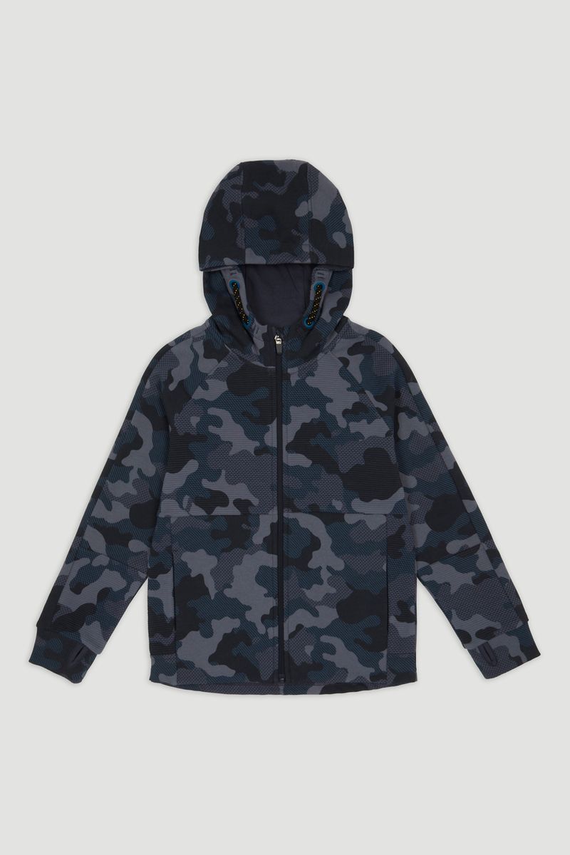 Blue Camo Print Hoodie