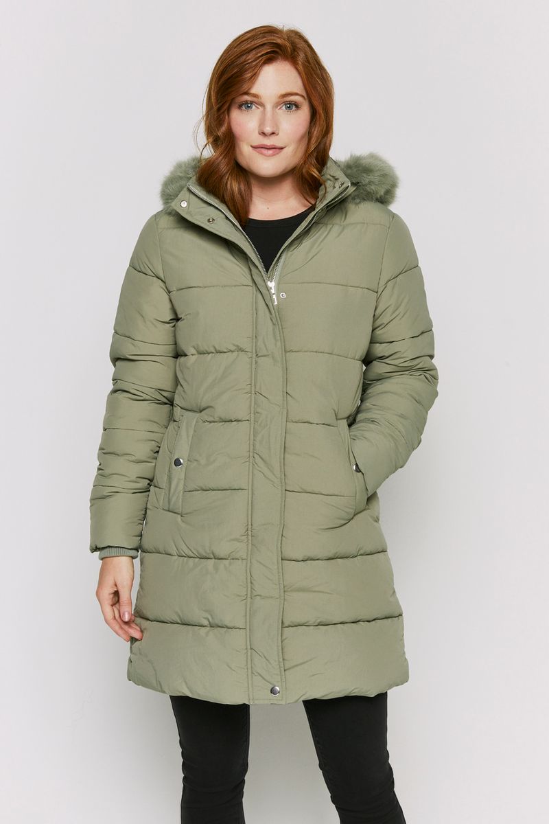 Padded Longline Sage Coat