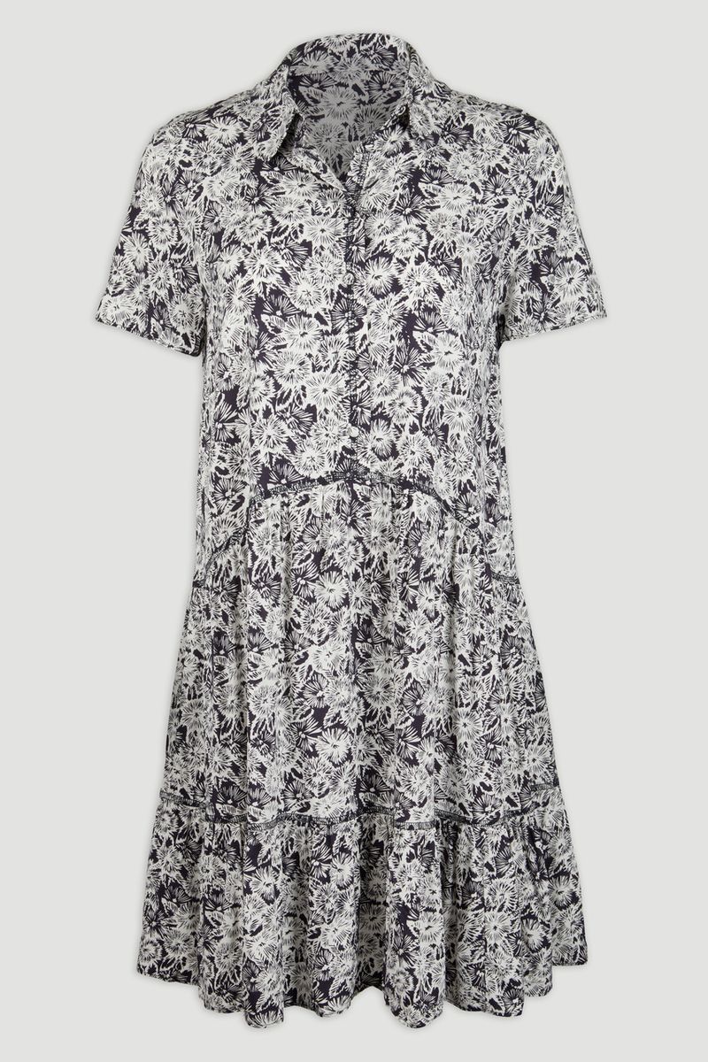Navy Floral Shirt Dress