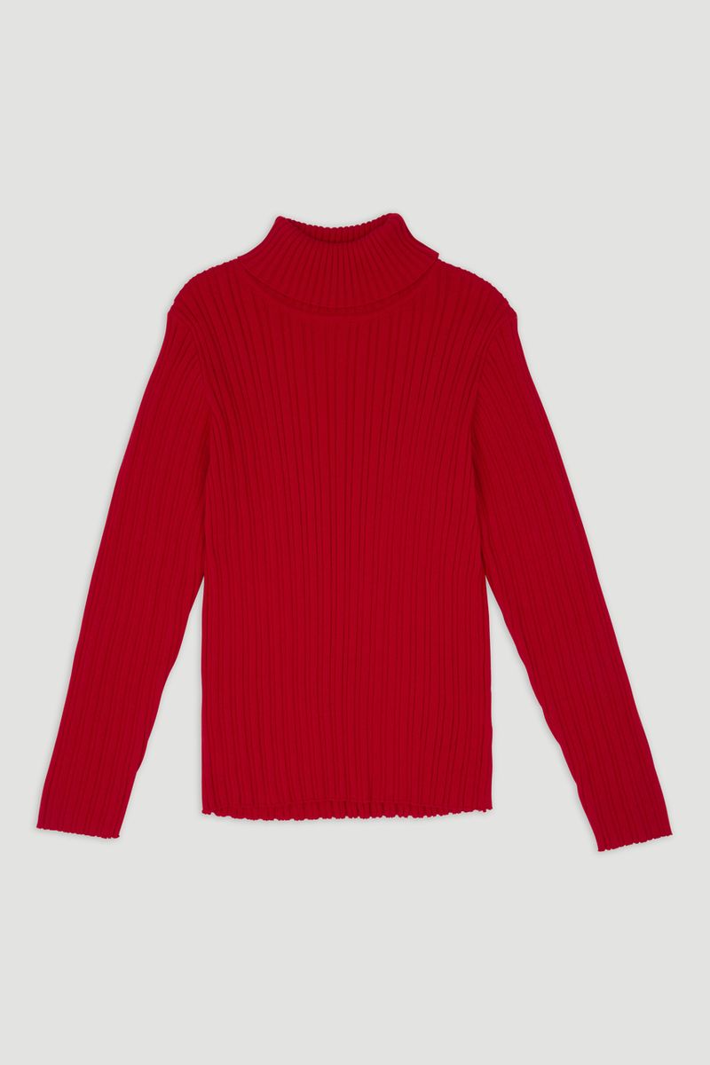 Red Skinny Rib top 3-14yrs