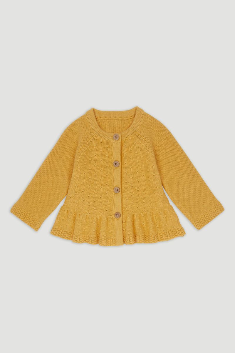 Ochre Peplum Cardigan