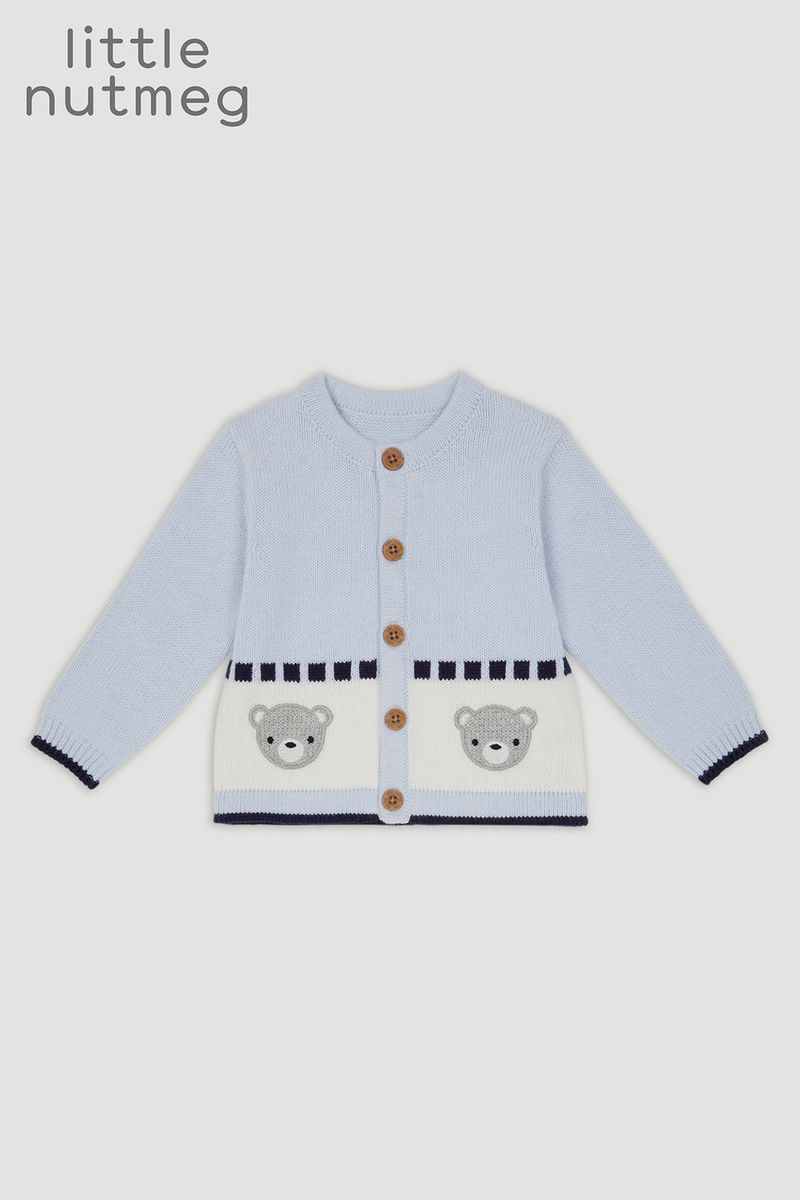 Little Nutmeg Blue Teddy Cardigan