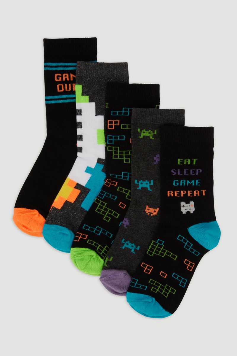 5 Pack Gamer Socks