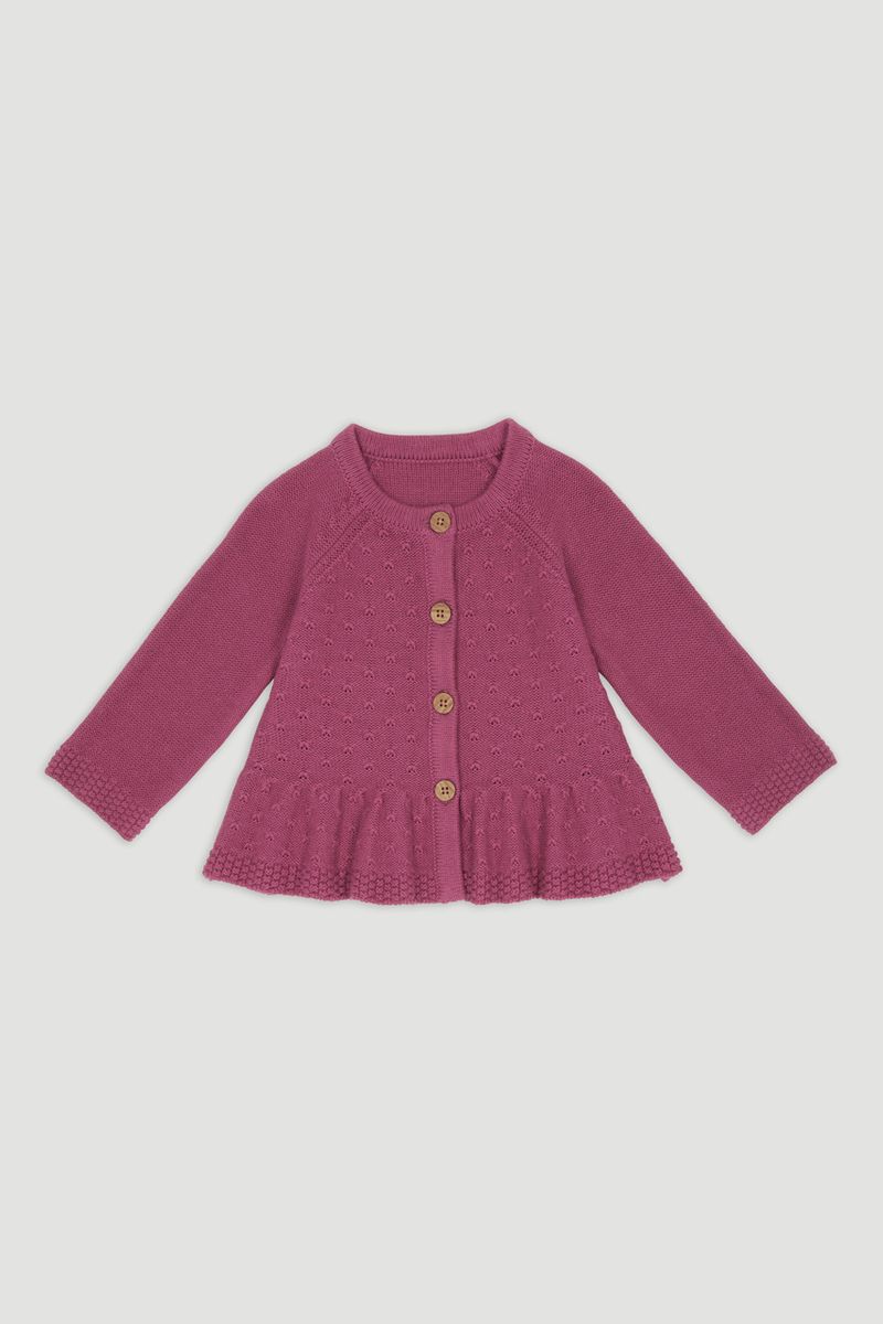 Plum Peplum Cardigan