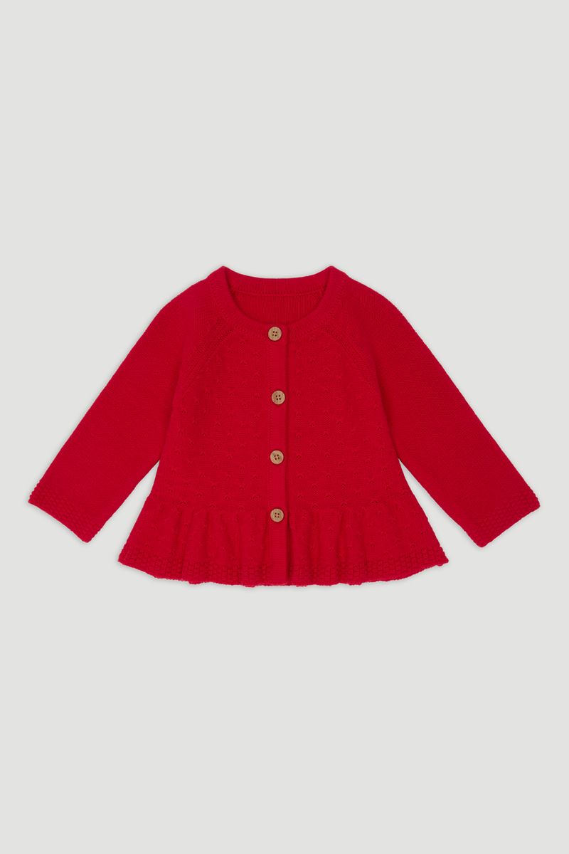 Red Peplum Cardigan