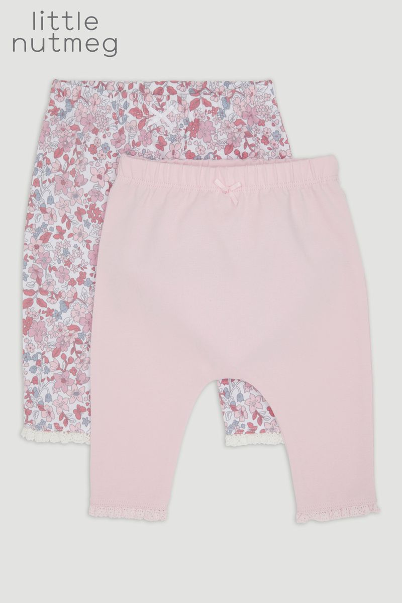 Little Nutmeg 2 Pack Pink Floral Leggings