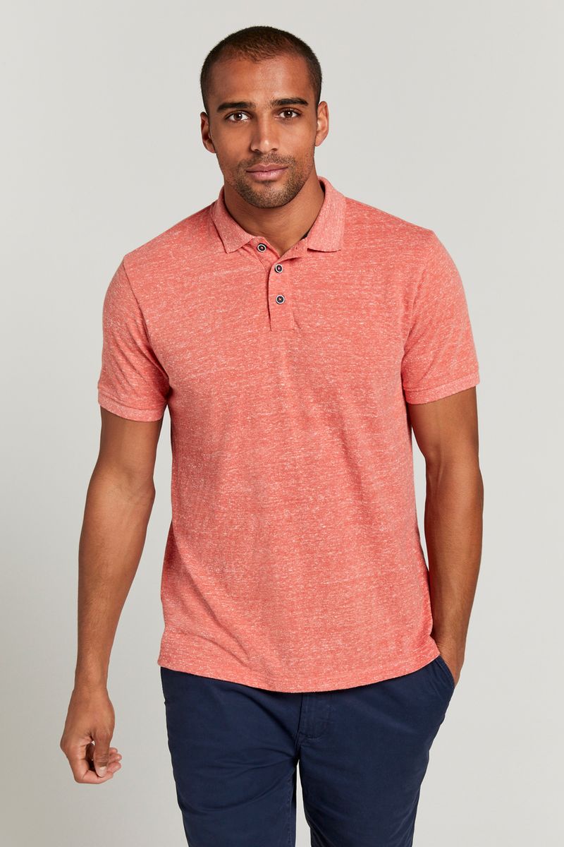 Coral Textured Polo Shirt