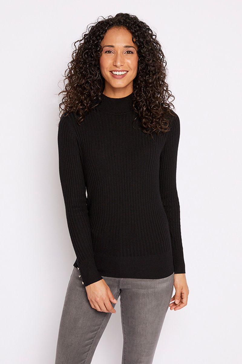Black Ribbed Turtle Neck