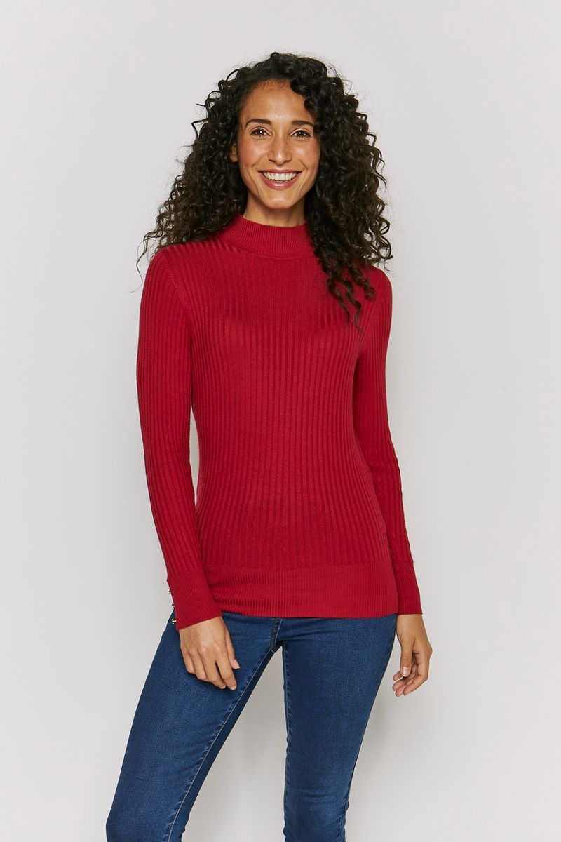 Red Turtle Neck Top