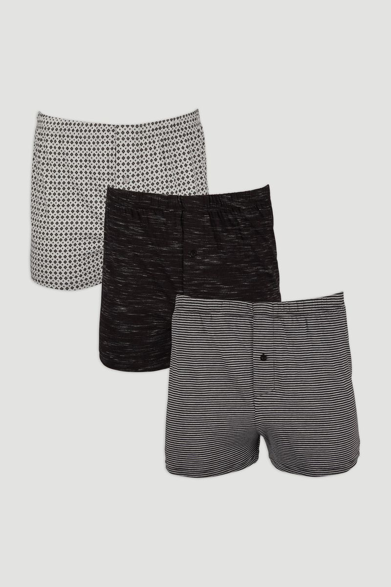 3 Pack Geo Stripe Boxers