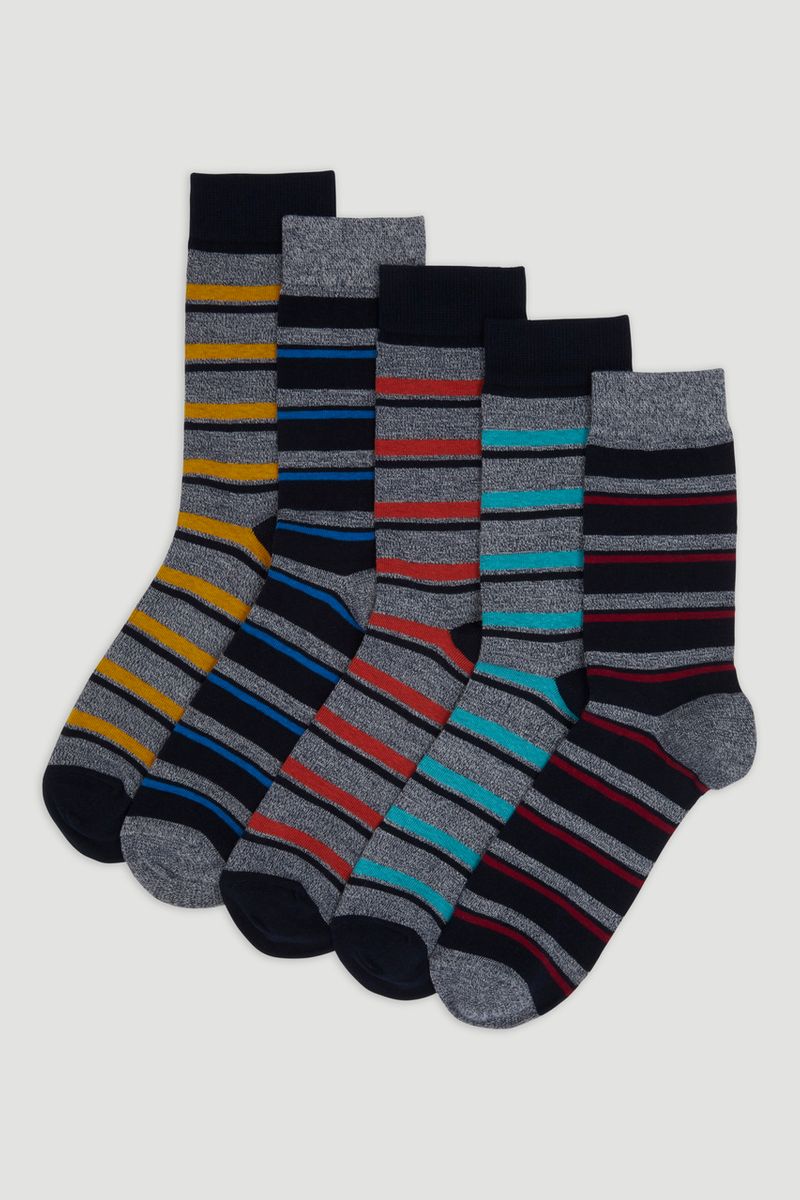 5 Pack Bright Stripe Socks