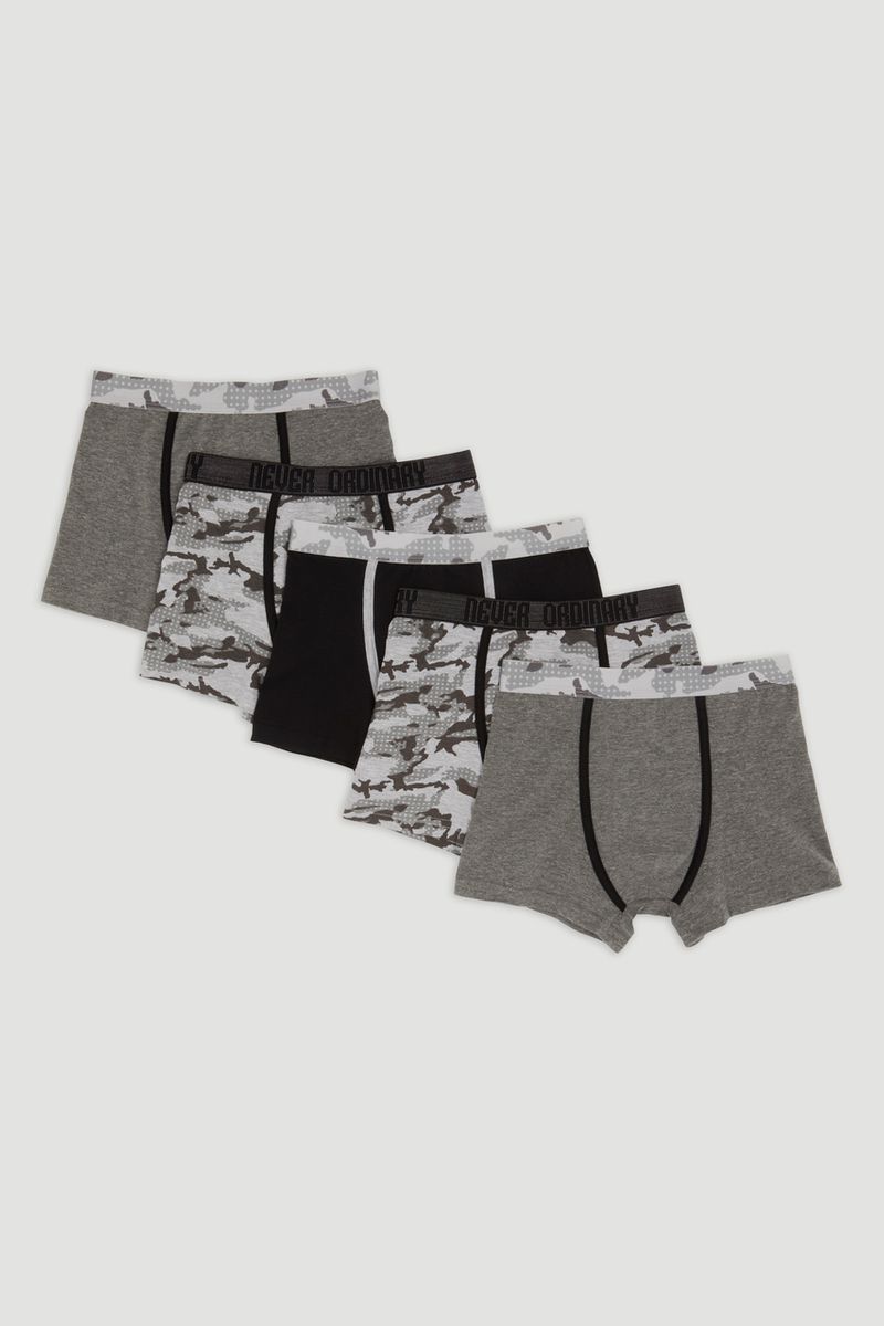 5 Pack Camo Print Trunks