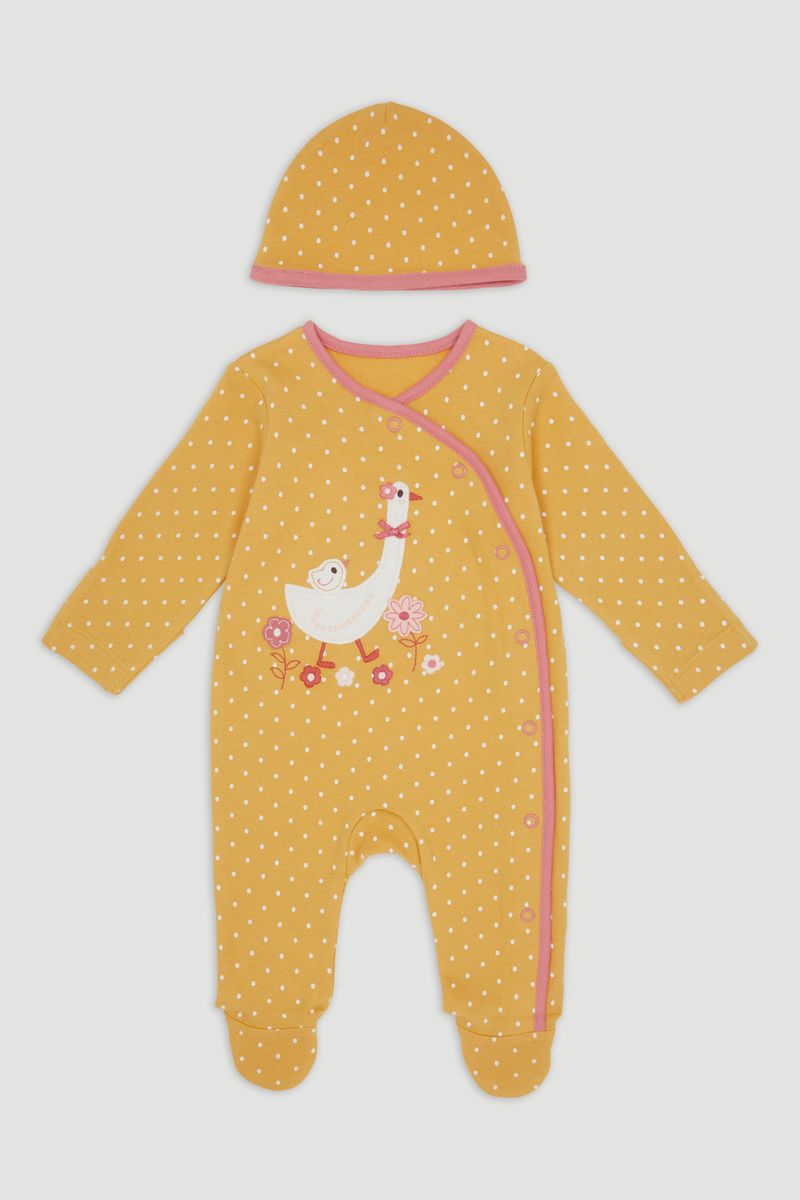 Yellow Goose Sleepsuit & Hat