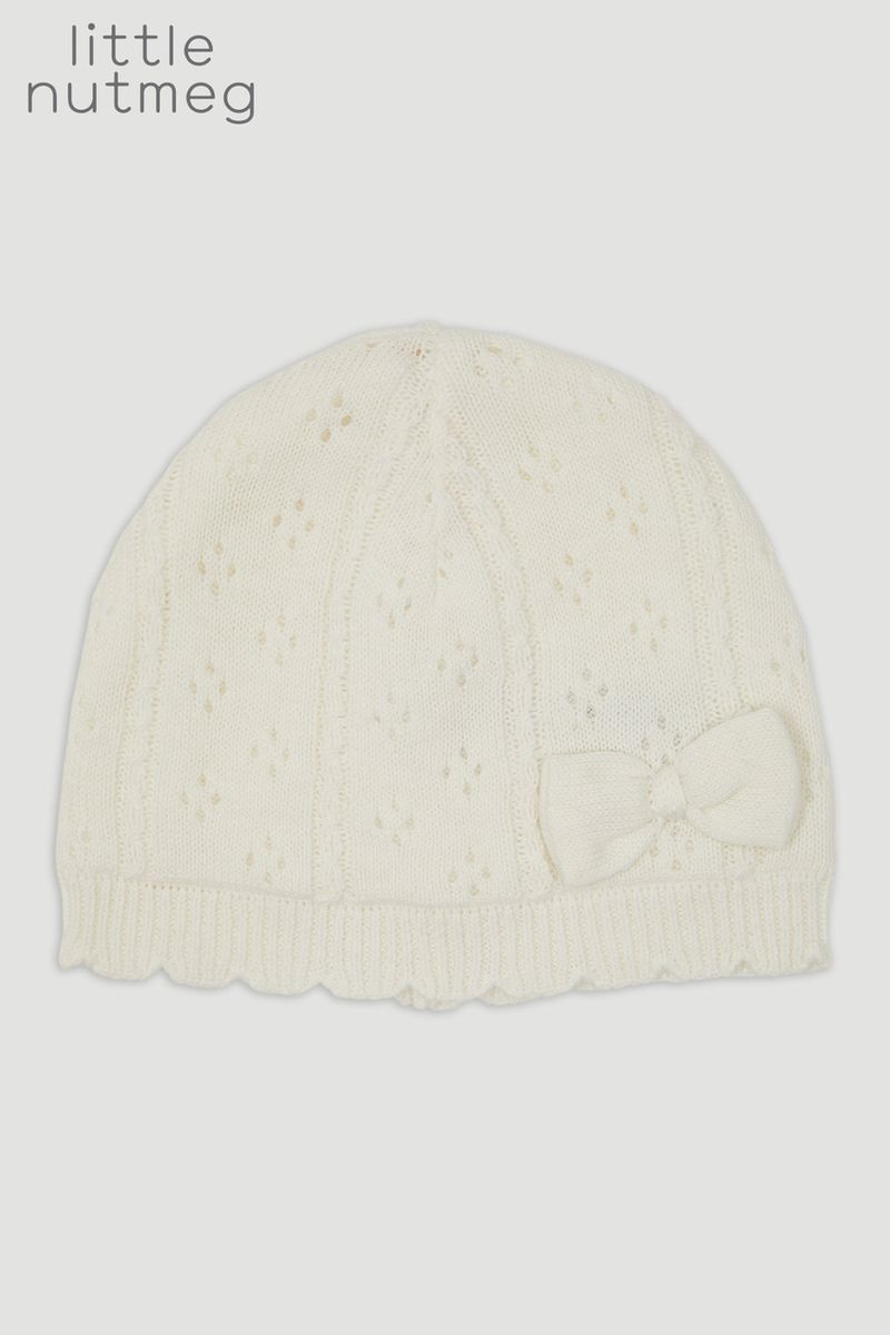 Little Nutmeg Cream Bow Hat