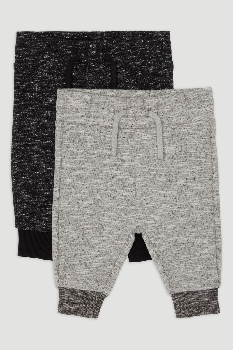 2 Pack Black & Grey Marl Jogger