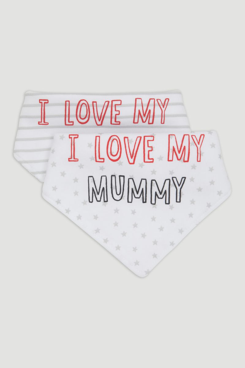Mummy & Daddy Slogan Bandana Bibs