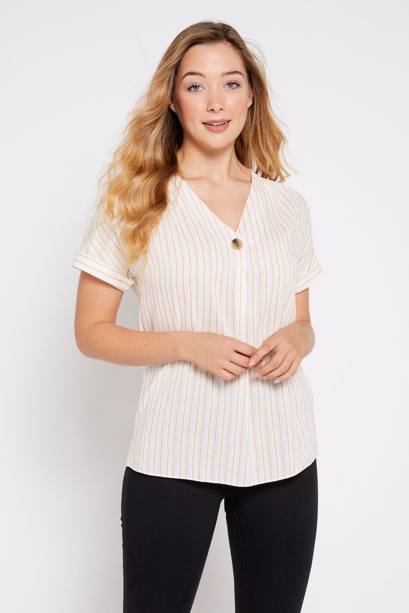 Ochre Stripe Overhead Shirt
